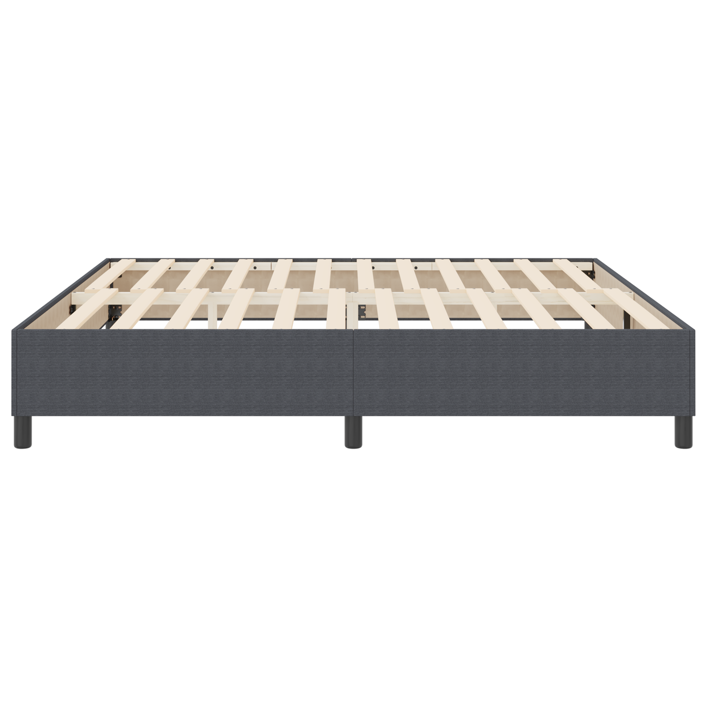 Box Spring Seng Mørkegrå 200 X 200 Cm Corduroy Stof