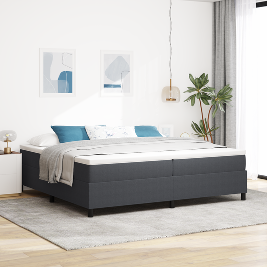 Box Spring Seng Mørkegrå 200 X 200 Cm Corduroy Stof