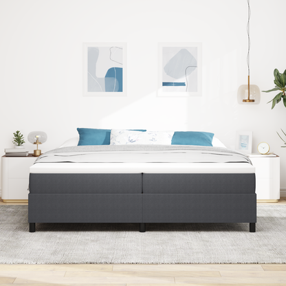 Box Spring Seng Mørkegrå 200 X 200 Cm Corduroy Stof