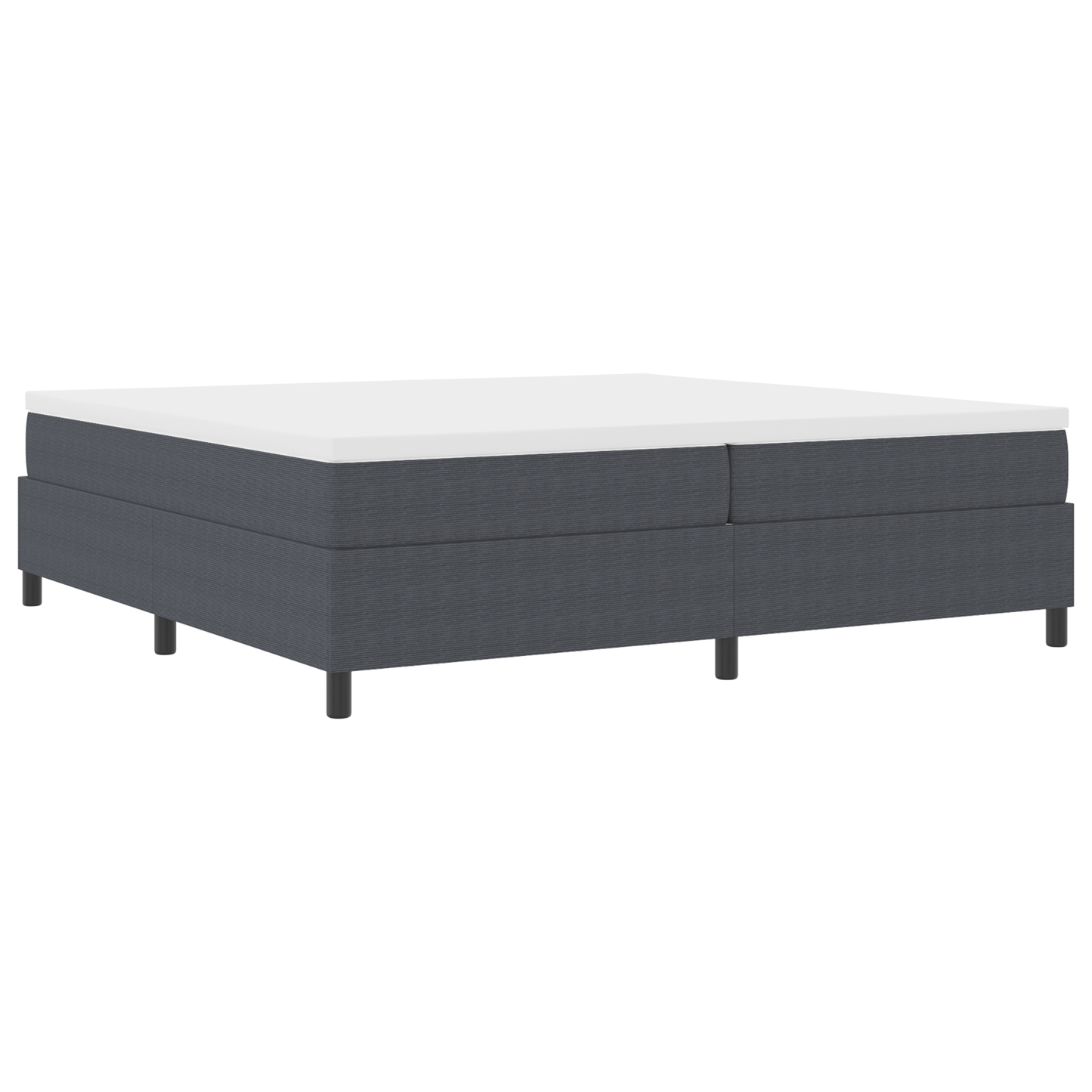 Box Spring Seng Mørkegrå 200 X 200 Cm Corduroy Stof