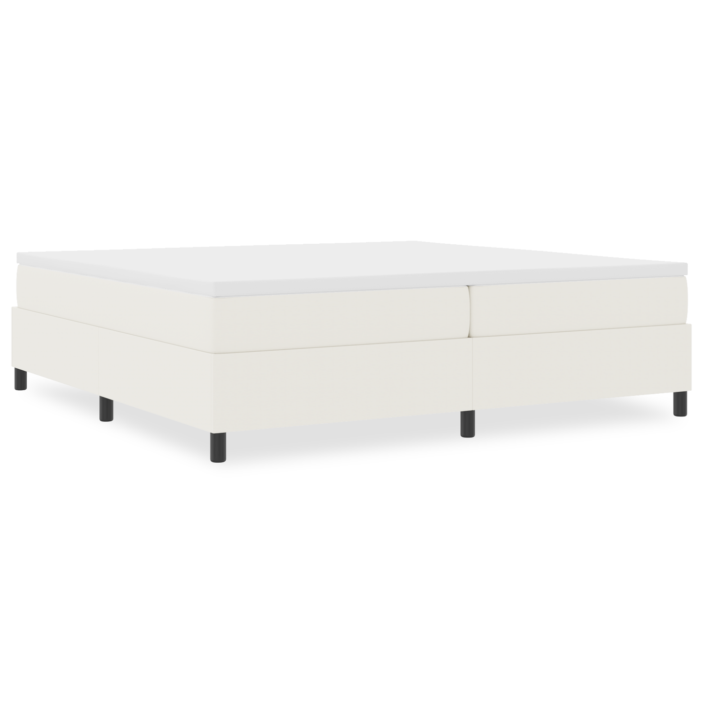 Box Spring Seng Creme 200 X 200 Cm Corduroy Stof