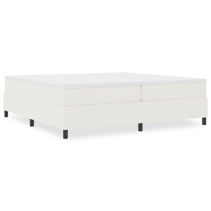 Box Spring Seng Creme 200 X 200 Cm Corduroy Stof