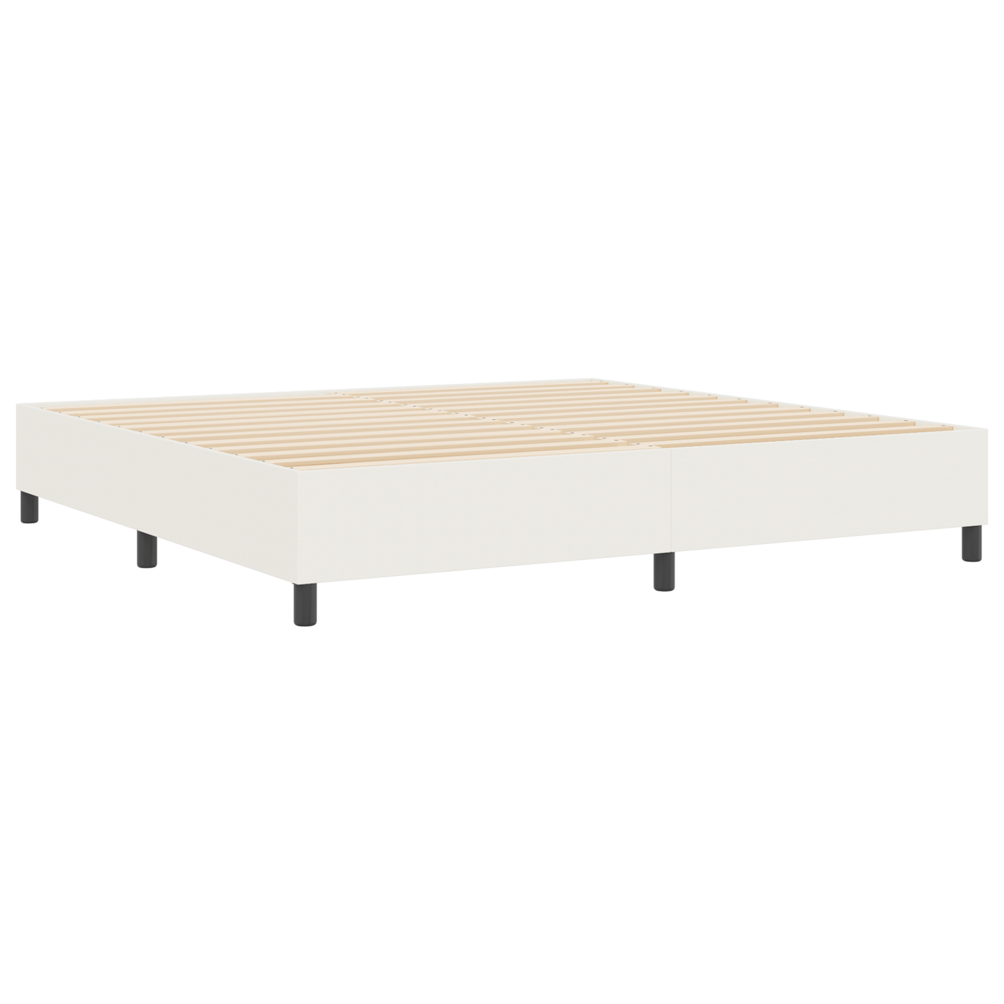 Box Spring Seng Creme 200 X 200 Cm Corduroy Stof