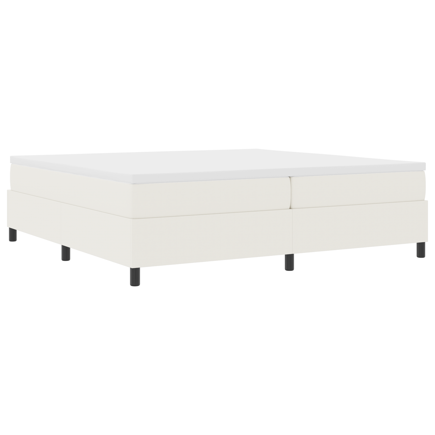 Box Spring Seng Creme 200 X 200 Cm Corduroy Stof