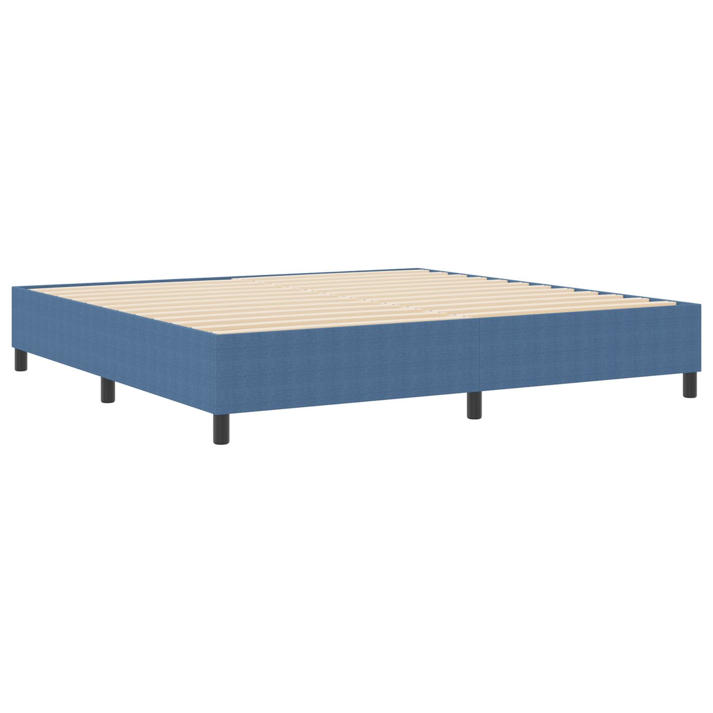 Box Spring Seng Blå 200 X 200 Cm Corduroy Stof