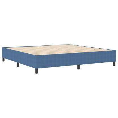 Box Spring Seng Blå 200 X 200 Cm Corduroy Stof