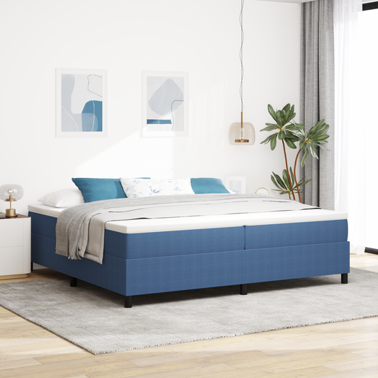 Box Spring Seng Blå 200 X 200 Cm Corduroy Stof