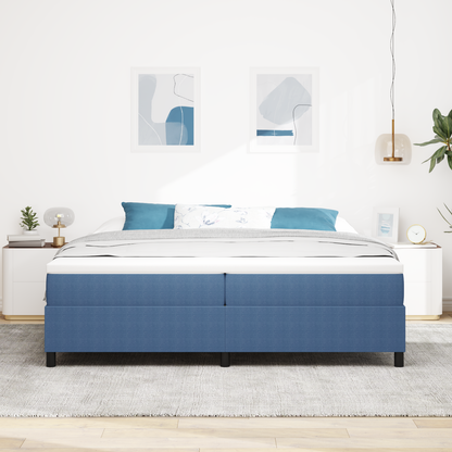 Box Spring Seng Blå 200 X 200 Cm Corduroy Stof