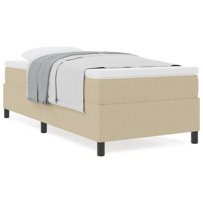 Box Spring Seng Lys Grå Og Hvid 203 X 100 X 60 Cm Corduroy Stof