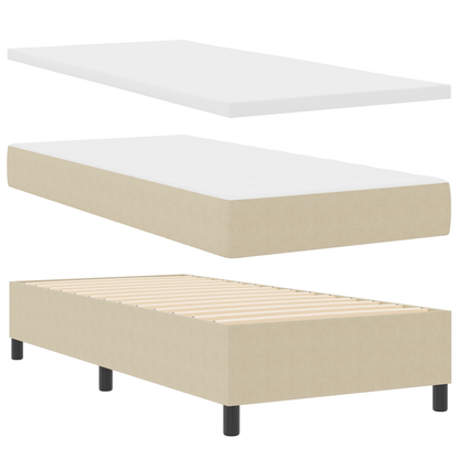 Box Spring Seng Lys Grå Og Hvid 203 X 100 X 60 Cm Corduroy Stof