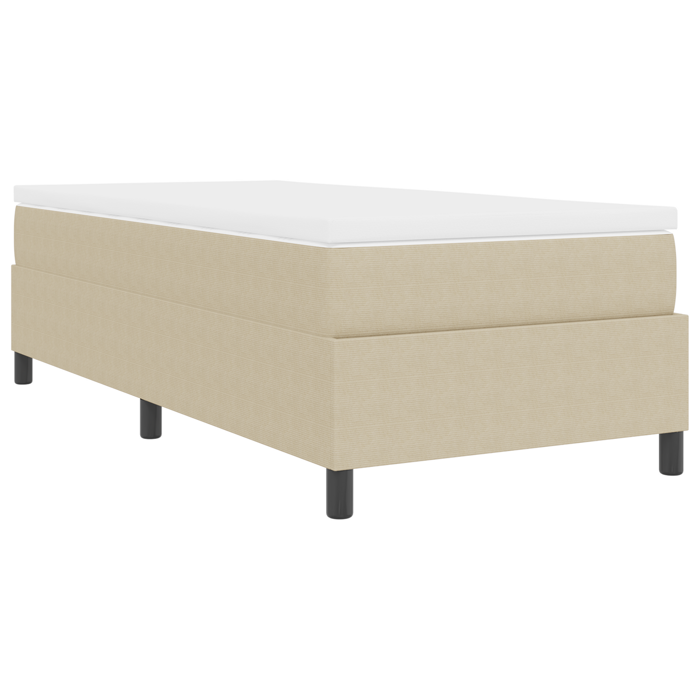 Box Spring Seng Lys Grå Og Hvid 203 X 100 X 60 Cm Corduroy Stof