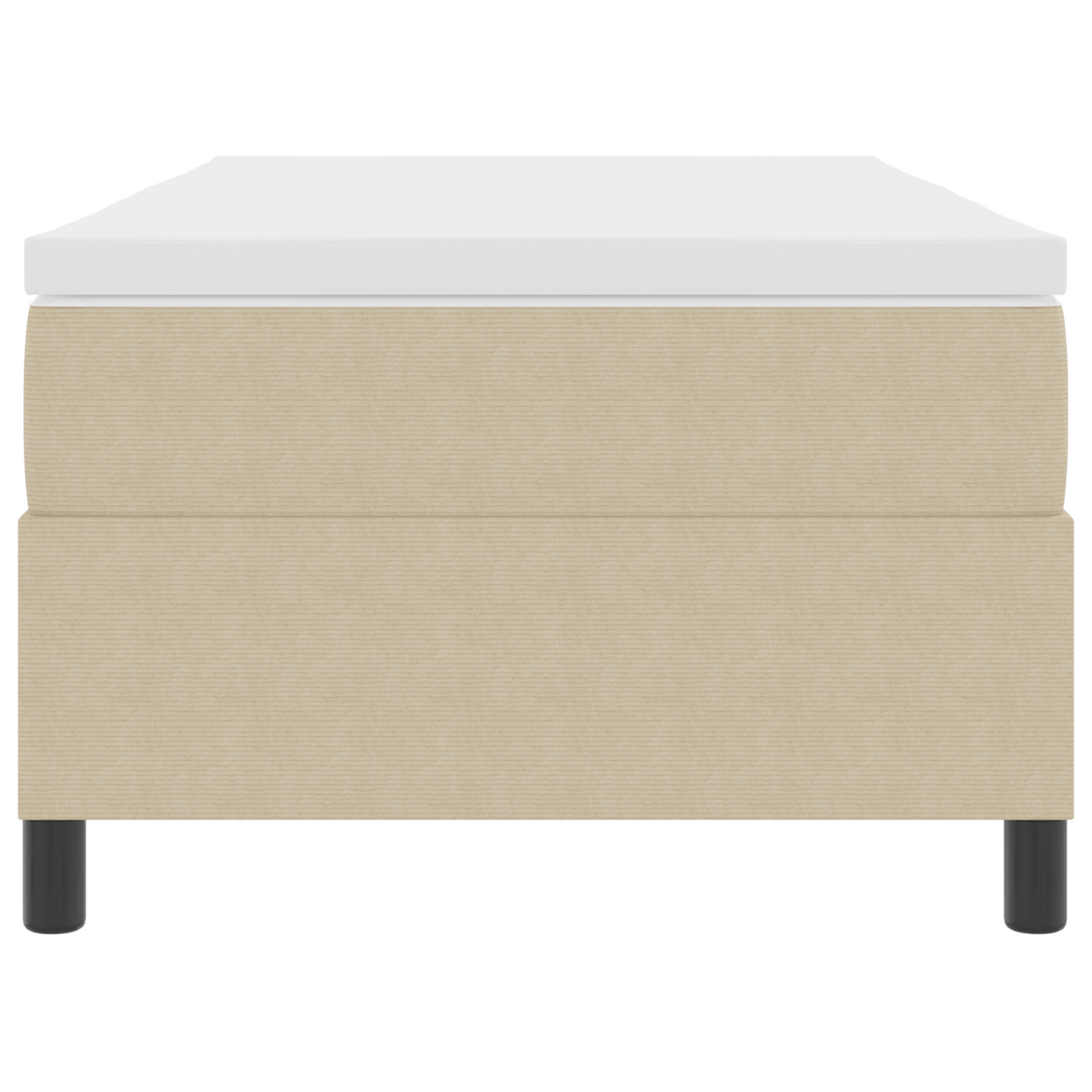 Box Spring Seng Lys Grå Og Hvid 203 X 100 X 60 Cm Corduroy Stof