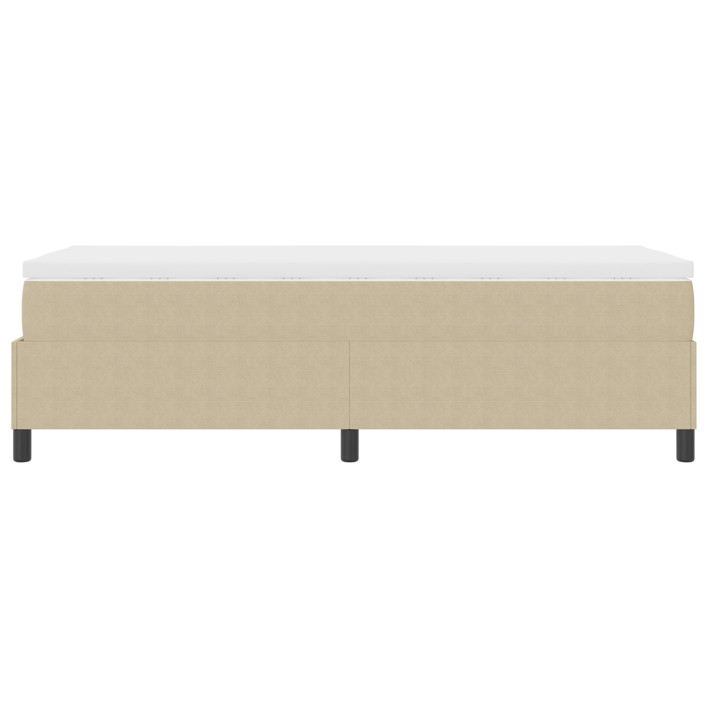 Box Spring Seng Lys Grå Og Hvid 203 X 100 X 60 Cm Corduroy Stof