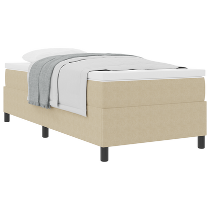 Box Spring Seng Lys Grå Og Hvid 203 X 100 X 60 Cm Corduroy Stof