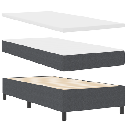 Box Spring Seng med Madras Mørkegrå 90x200 Cm Corduroy Stof - billede 6