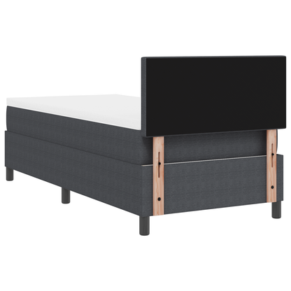 Box Spring Seng med Madras Mørkegrå 90x200 Cm Corduroy Stof - billede 10