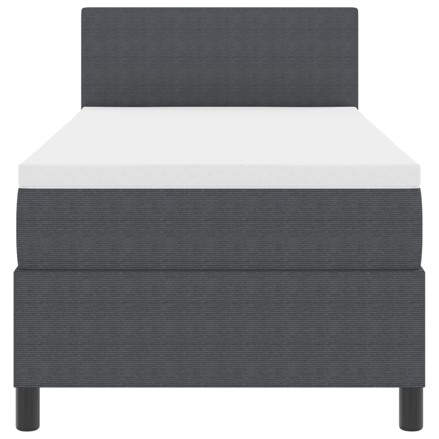 Box Spring Seng med Madras Mørkegrå 90x200 Cm Corduroy Stof - billede 8