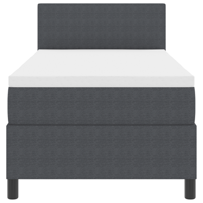 Box Spring Seng med Madras Mørkegrå 90x200 Cm Corduroy Stof - billede 8