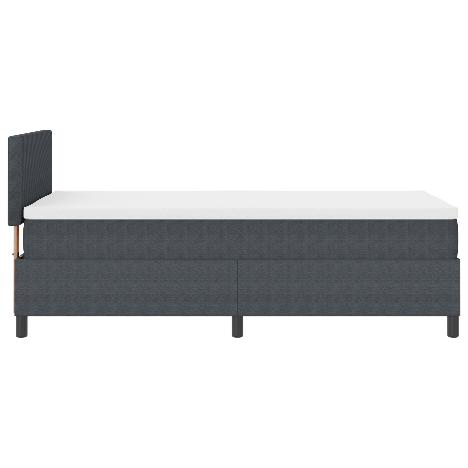 Box Spring Seng med Madras Mørkegrå 90x200 Cm Corduroy Stof - billede 9