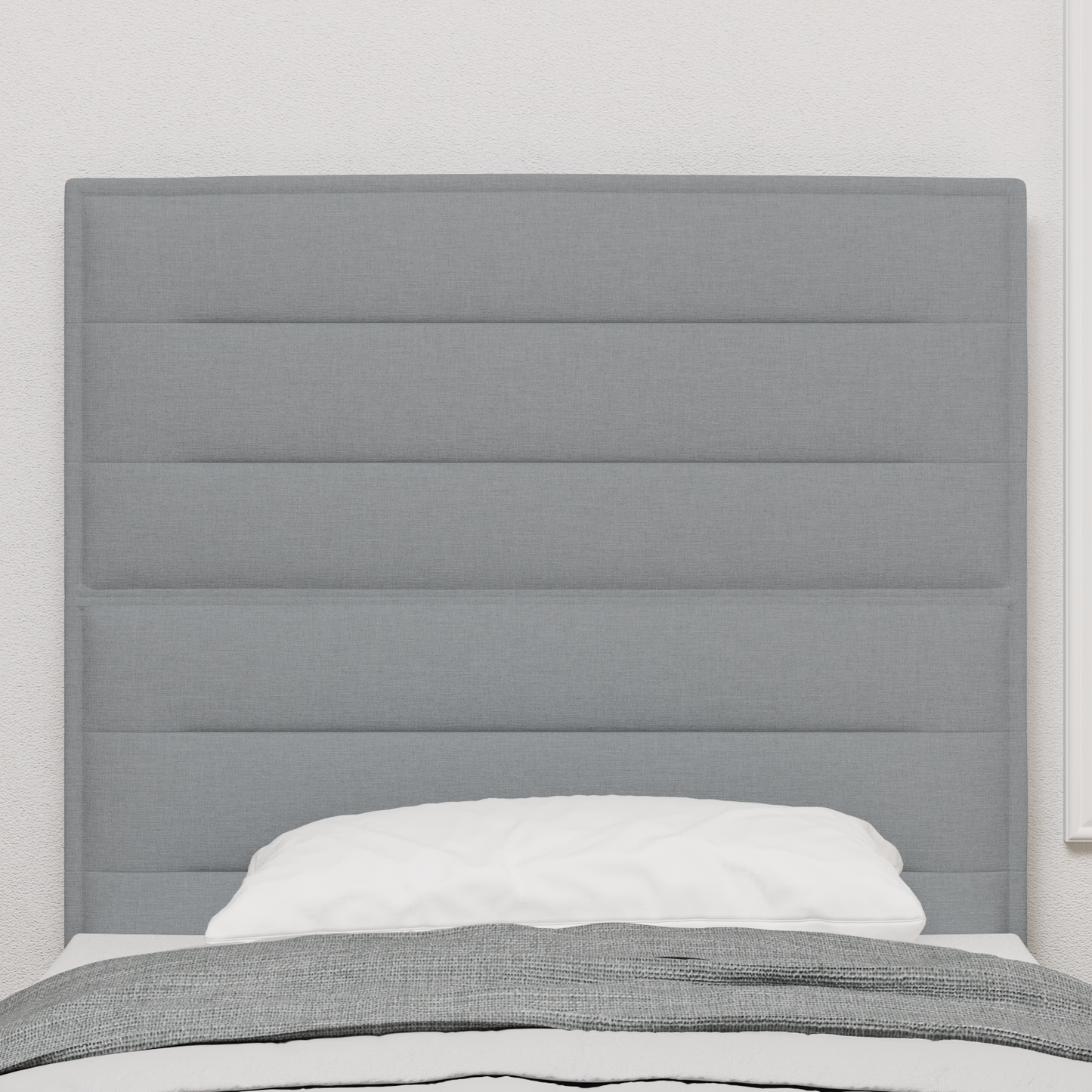Sengegavl Linjedesign Lysegrå 100 Cm Stof