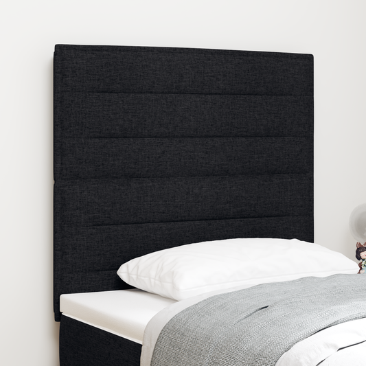 Sengegavl Linjes Design Sort 100 Cm Stof