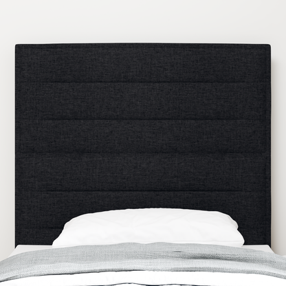 Sengegavl Linjes Design Sort 100 Cm Stof