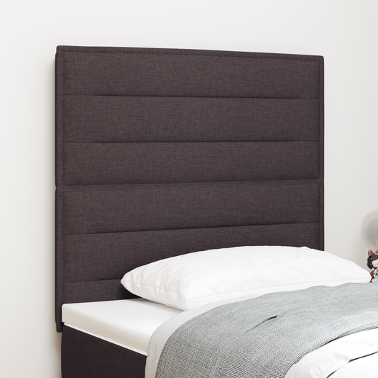 Sengegavl Linjes Design Mørkebrun 100 Cm Stof