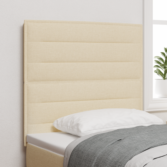 Sengegavl Linjer Design Creme 100 Cm Stof