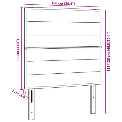 Sengegavl Linjer Design Blå 100 Cm Stof