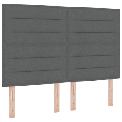 Sengegavl Linjer Design Mørkegrå 140 Cm Stof