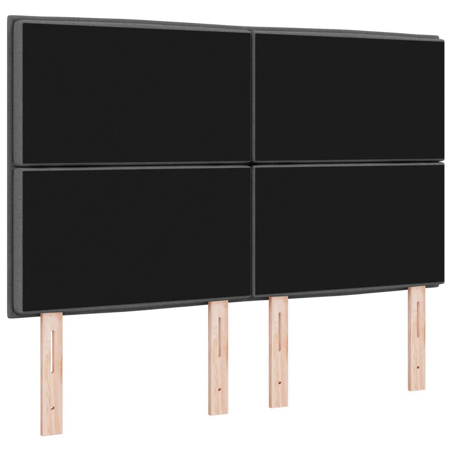 Sengegavl Linjer Design Mørkegrå 140 Cm Stof