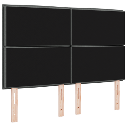 Sengegavl Linjer Design Mørkegrå 140 Cm Stof