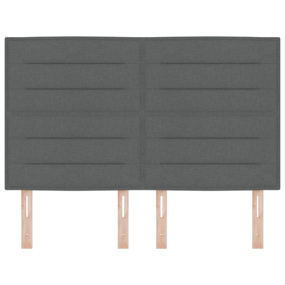 Sengegavl Linjer Design Mørkegrå 140 Cm Stof