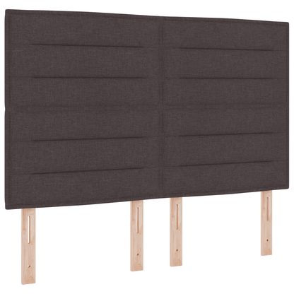 Sengegavl Linjer Design Mørkebrun 140 Cm Stof