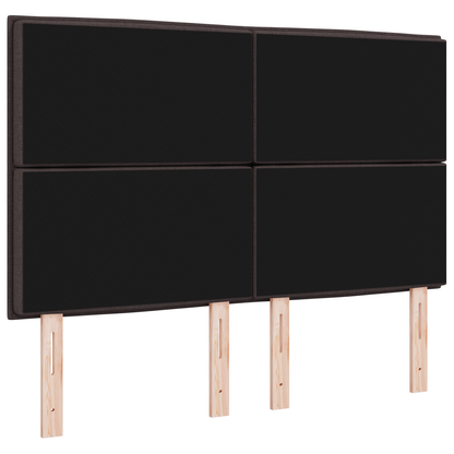 Sengegavl Linjer Design Mørkebrun 140 Cm Stof
