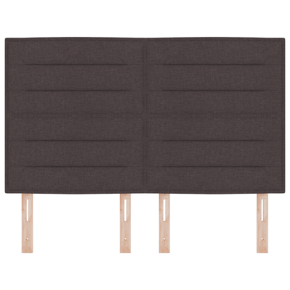 Sengegavl Linjer Design Mørkebrun 140 Cm Stof