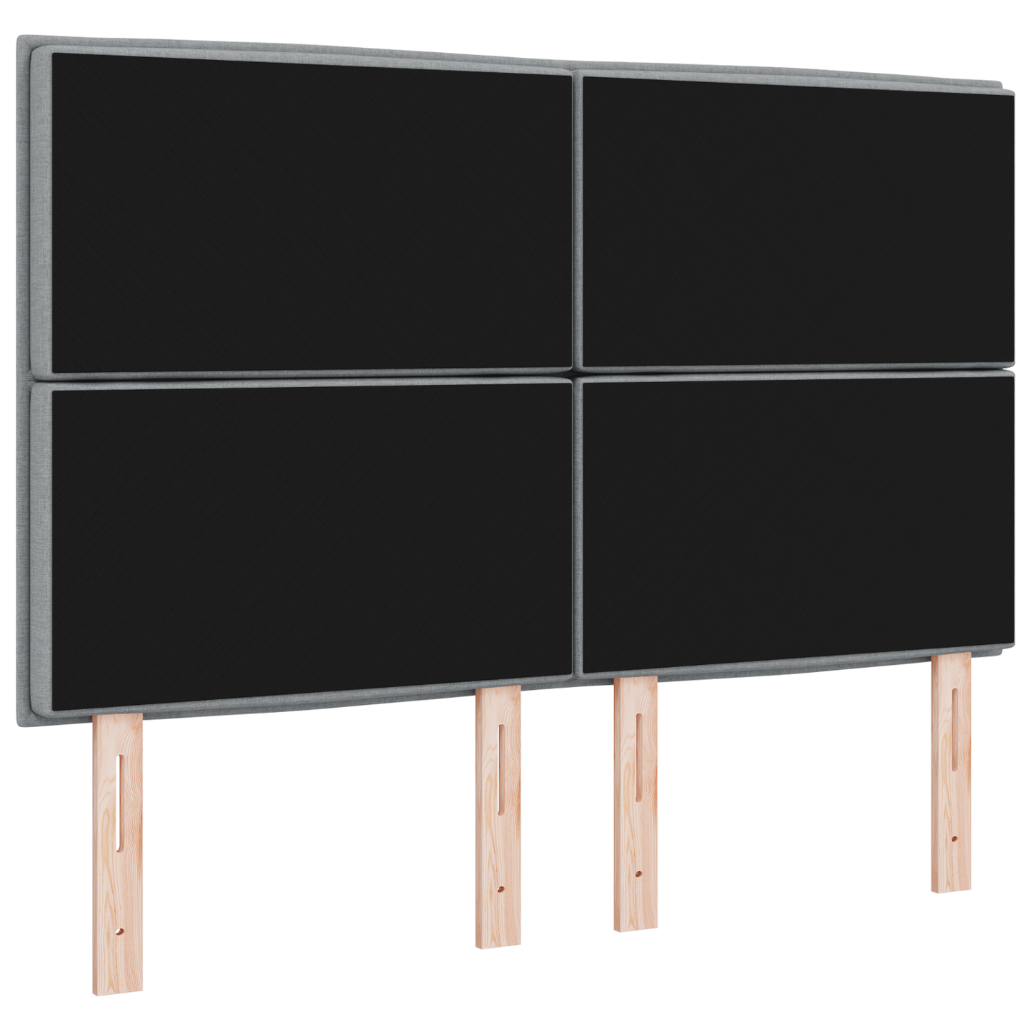 Sengegavl Linje Design Lys Grå 160 Cm Stof