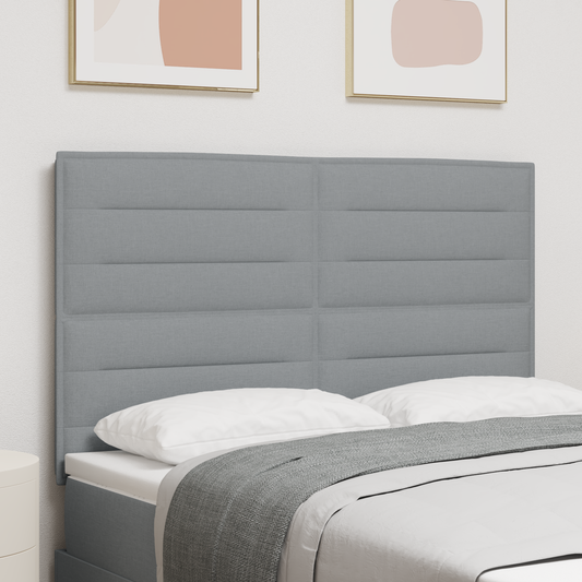 Sengegavl Linje Design Lys Grå 160 Cm Stof