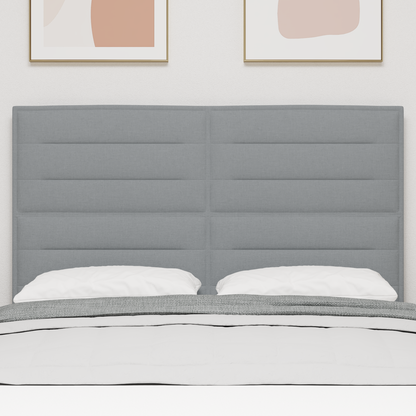 Sengegavl Linje Design Lys Grå 160 Cm Stof