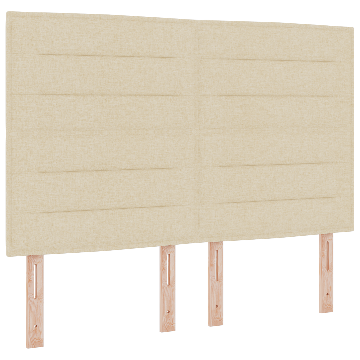 Sengegavl Linjer Design Creme 160 Cm Stof