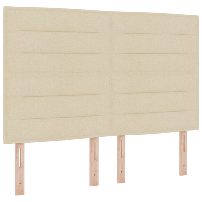 Sengegavl Linjer Design Creme 160 Cm Stof