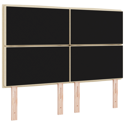Sengegavl Linjer Design Creme 160 Cm Stof