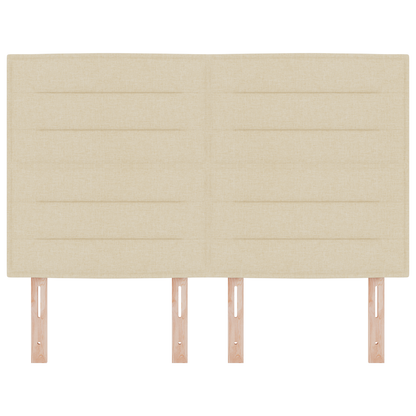 Sengegavl Linjer Design Creme 160 Cm Stof