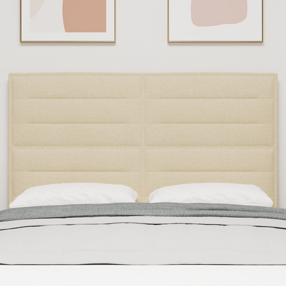 Sengegavl Linjer Design Creme 160 Cm Stof