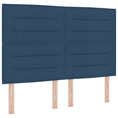 Seng Gavl Linjer Design Blå 160 Cm Stof