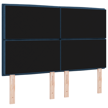Seng Gavl Linjer Design Blå 160 Cm Stof