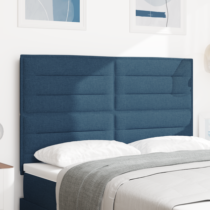 Seng Gavl Linjer Design Blå 160 Cm Stof