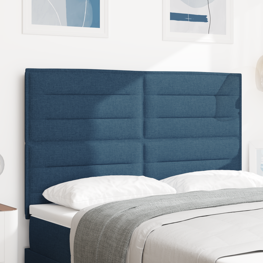 Seng Gavl Linjer Design Blå 160 Cm Stof