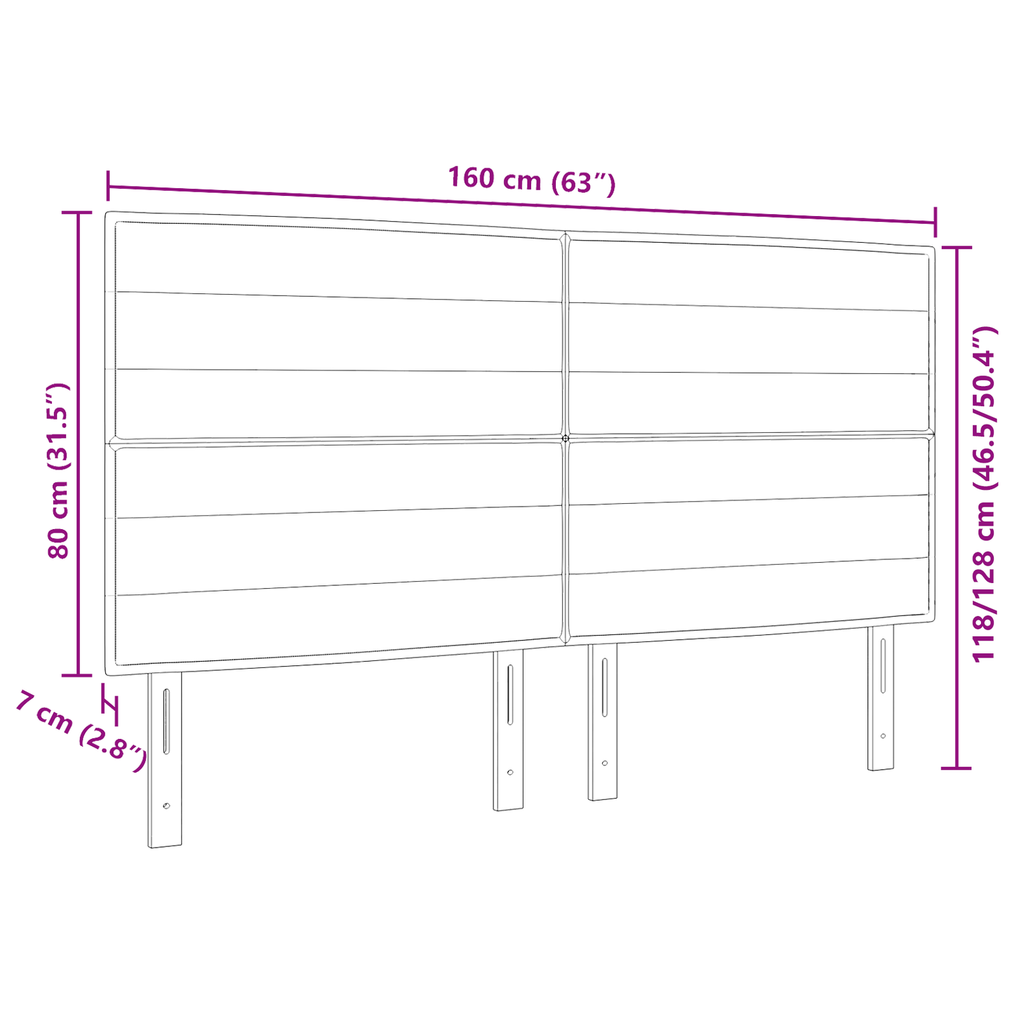 Seng Gavl Linjer Design Blå 160 Cm Stof