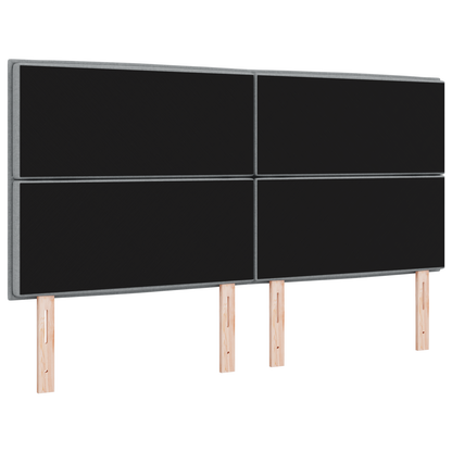 Sengegavl Linjer Design Lysegrå 180 Cm Stof